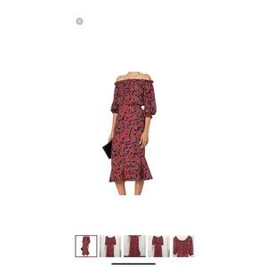 Saloni off the shoulder dress size  0, 100%Silk. Dry clean Only